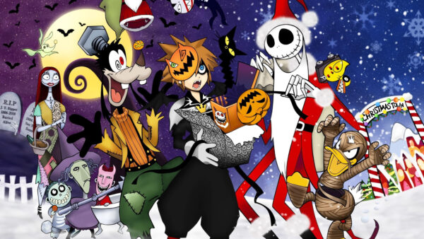 Wallpaper Desktop, Kingdom, Jack, Claus, Movies, Christmas, Santa, Nightmare, Before, Meets, Hearts