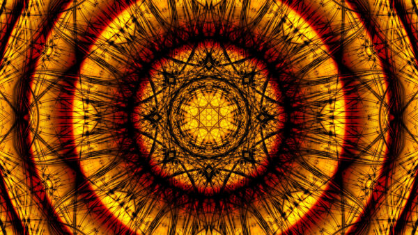 Wallpaper Fractal, Art, Circles, Black, Yellow, Trippy, Desktop, Red, Pattern, Mobile