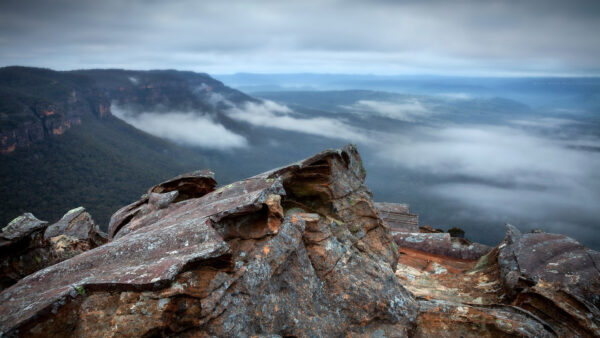 Wallpaper Mountains, Desktop, With, And, Blue, Nature, Australia, Clouds, Fog
