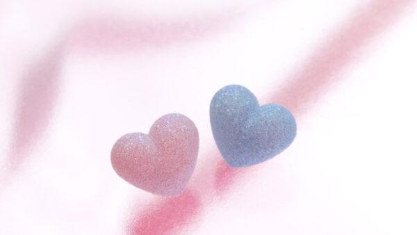 Wallpaper Background, Hearts, Blue, Heart, Glittering, Shades, Pink, White