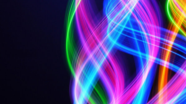 Wallpaper Wavy, Abstract, Colorful, Neon, Lines, Abstraction