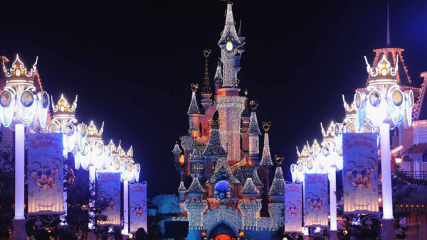 Wallpaper Lights, Park, Disneyland, Decorated, With, Disney