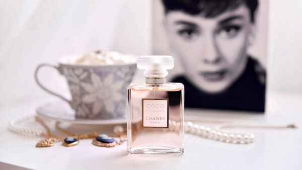 Wallpaper Background, Chanel, White, Perfume, And, With, Cup, Table, Desktop, Chains, Coco