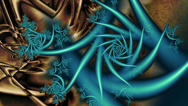 Wallpaper Design, Abstract, Art, Pattern, Fractal, Blue, Brown, Abstraction