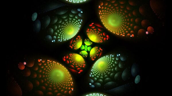 Wallpaper Trippy, Fractal, Colorful, Spirals, Glow