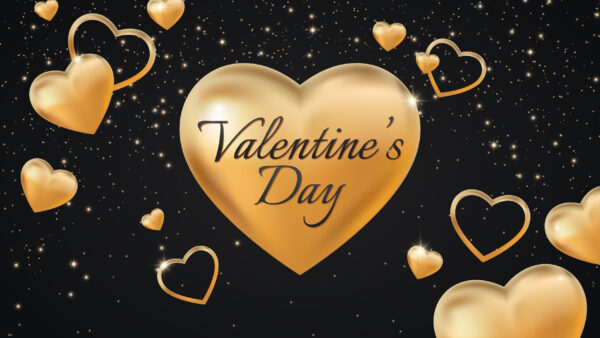 Wallpaper Shapes, Background, Starry, Day, Hearts, Black, Glitter, Valentine’s, Sky, Golden