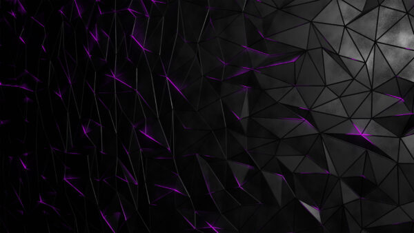 Wallpaper Black, Purple, Abstract, Triangles