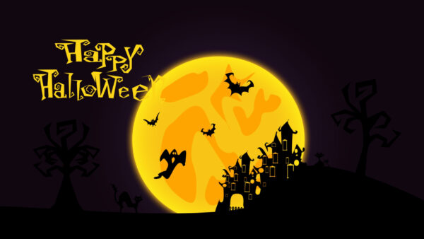 Wallpaper Orange, Desktop, Halloween, Happy, Colors, Castles, Moonlight