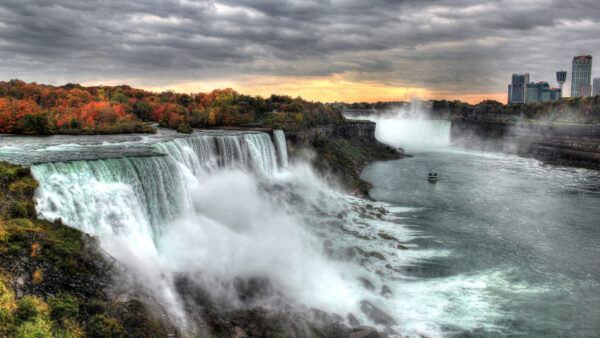 Wallpaper Mobile, Waterfalls, Niagara, Sunset, During, Desktop, Nature