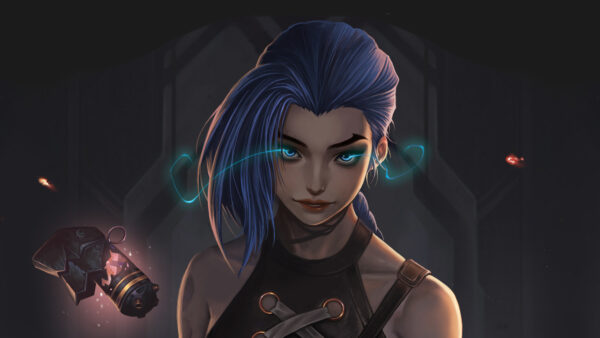 Wallpaper Blue, Jinx, Arcane, Hair