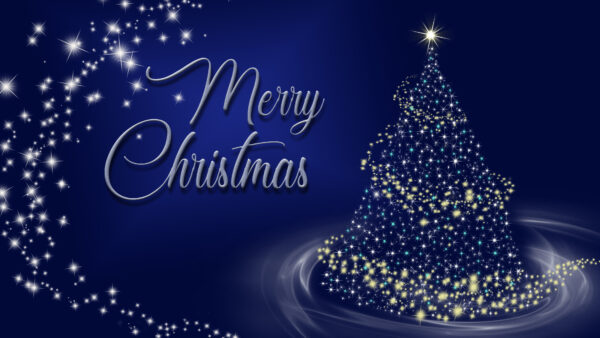 Wallpaper Tree, Background, With, Desktop, Christmas, Blue, Merry