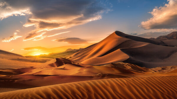 Wallpaper White, Desert, Dune, Sky, Sunrise, Sand, Clouds, Under, Nature, Desktop, Blue, Mobile, During