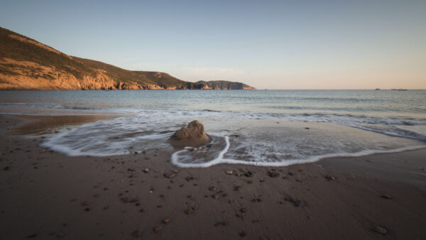 Wallpaper Horizon, Nature, Coast, Stones, Sea, Mountains