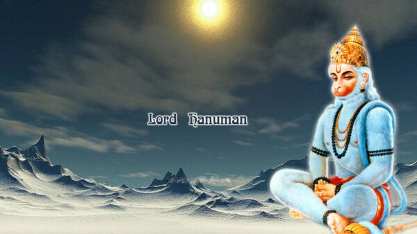 Wallpaper Hanuman, Background, Mountains, Lord, Clouds, Sky