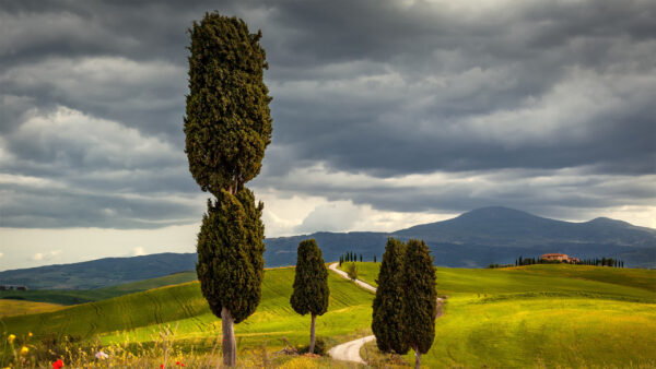 Wallpaper Under, Black, Landscape, White, Cloudy, View, Sky, Tuscany, Nature