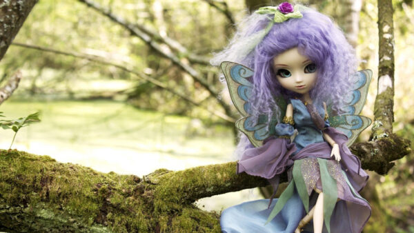 Wallpaper Hair, Girl, Purple, Doll, Desktop, Fairy, Toy, With