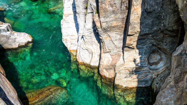 Wallpaper Stones, Calm, During, Rocks, Cliff, Water, Daytime, Body, Nature