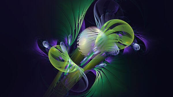 Wallpaper Purple, Abstraction, Light, Glow, Art, Green, Pattern, Shapes, Abstract