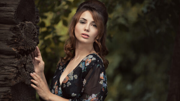 Wallpaper Girls, Wearing, Model, Dress, Background, Blur, Black, Standing, Girl