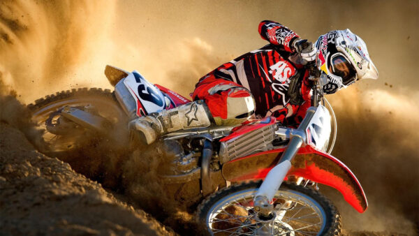 Wallpaper Bike, Dirt, Red, Man, White, With