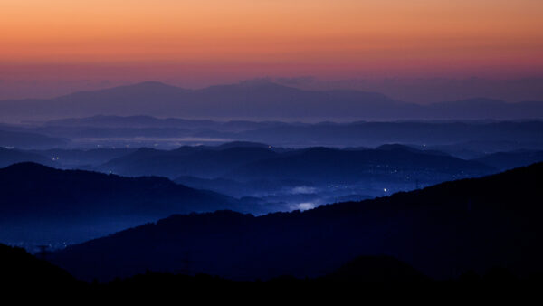 Wallpaper Sunset, Mountains, Landscape