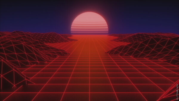 Wallpaper Synthwave, Vaporwave, Sun, Desktop