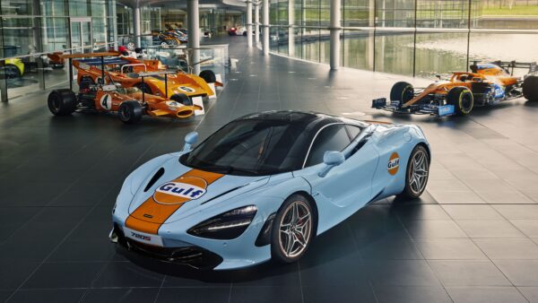 Wallpaper Cars, Mclaren, Gulf, Oil, 2021, MSO, Livery, Coupe, 720s