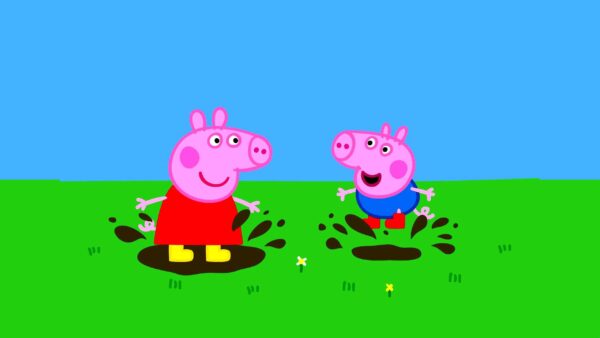 Wallpaper George, Sludge, Background, Are, Anime, With, Peppa, And, Blue, Pig, Playing