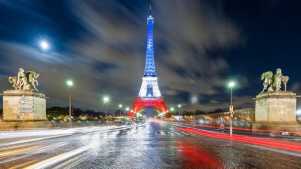 Wallpaper Mobile, With, White, Desktop, Background, Travel, Paris, Red, Tower, And, Lighting, Shallow, Eiffel, Blue