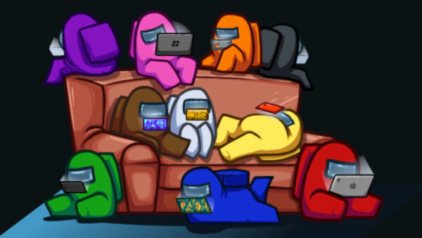 Wallpaper Group, With, Colorful, Background, Desktop, Black, Sofa, Among