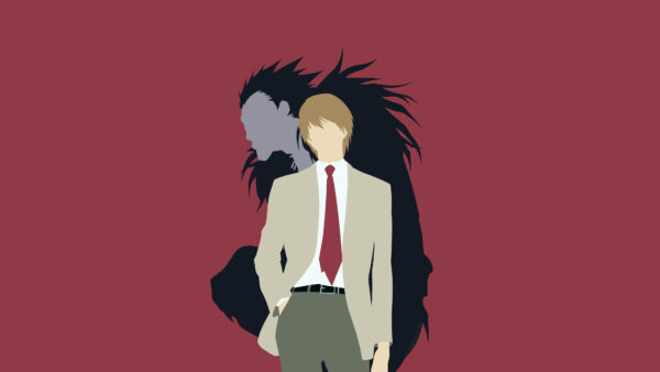 Wallpaper Death, Uniform, TIE, School, Belt, Background, Light, Brown, Yagami, Ryuk, Anime, Wearing, Hair, With, Note, And