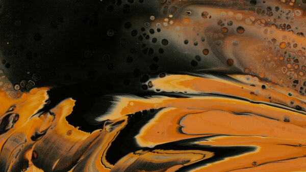 Wallpaper Paint, Abstract, Desktop, Spots, Black, Stains, Yellow, Mobile