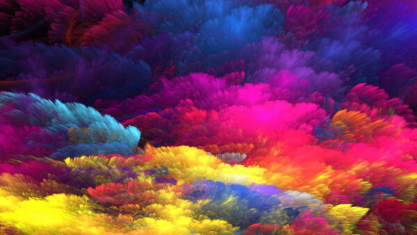 Wallpaper Powder, Pink, Blue, Splash, Abstract, Yellow, Color, Desktop