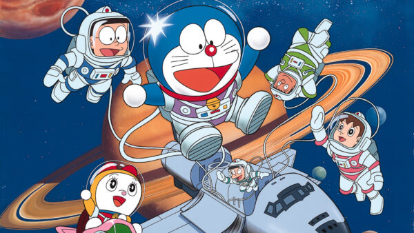 Wallpaper Desktop, Space, With, Doraemon, Friends