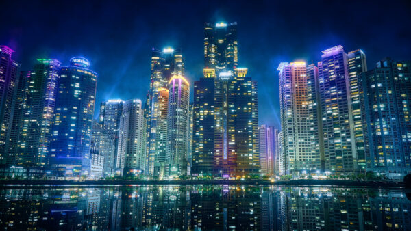 Wallpaper Travel, Landscape, View, Busan, City, Nighttime