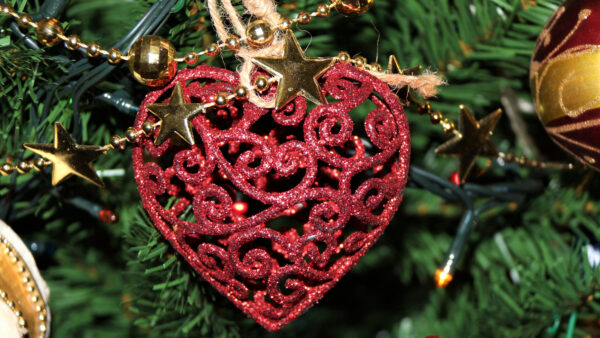 Wallpaper Desktop, Christmas, Heart, Ornaments, Star