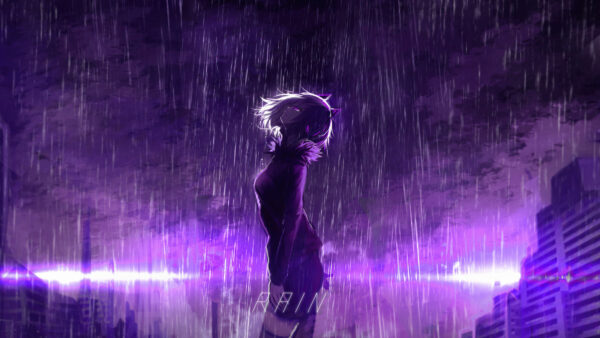Wallpaper Anime, Rain, Girl, Background, Hair, Short, Falling