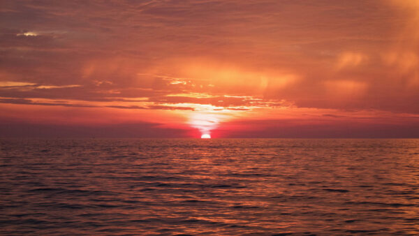 Wallpaper Under, Light, Sky, White, During, Mobile, Orange, Clouds, Beautiful, Sunset, Nature, Desktop, Ocean