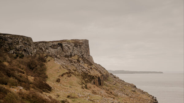 Wallpaper Under, Nature, Sky, Clouds, Rock, Cliff, Ocean, View, White, Landscape