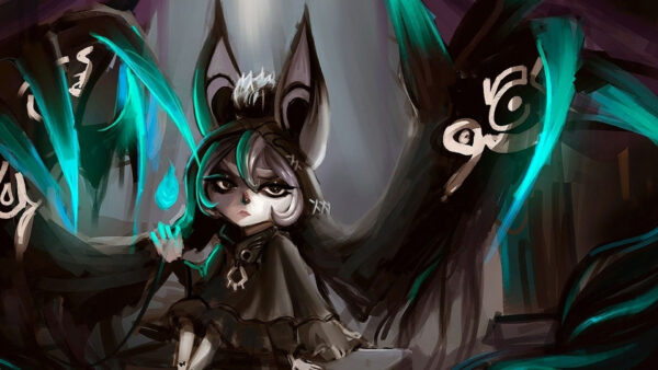 Wallpaper Vex, Legends, Black, Green, League