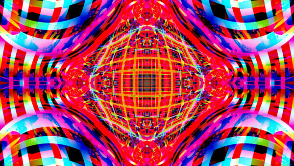 Wallpaper Dark, Kaleidoscope, Abstract, Fractal, Lines, Colorful
