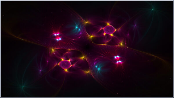Wallpaper Art, Yellow, Abstract, Design, Glare, Purple, Fractal, Lights
