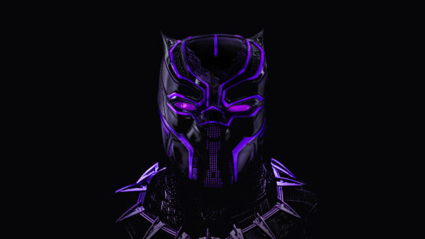 Wallpaper Panther, Neon, Artwork, Black