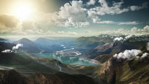 Wallpaper Cloudy, Landscape