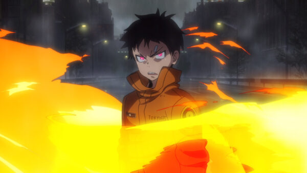 Wallpaper Kusakabe, Fire, Light, With, Street, Anime, Desktop, Shallow, Buildings, Background, Force, Shinra, And