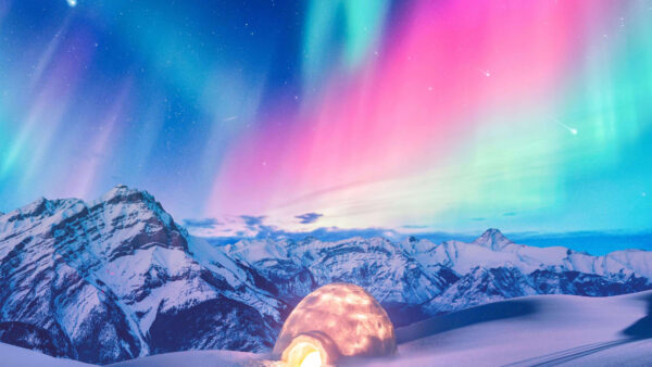 Wallpaper Nature, Landscape, Winter, Snow, Lights, Iceland, Northern, Desktop, Mobile, Aurora