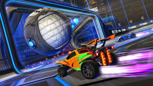 Wallpaper Background, Games, Vehicle, League, Orange, Rocket