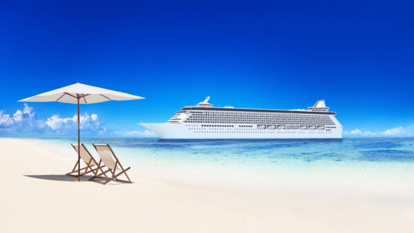 Wallpaper And, Long, Chairs, Sand, Blue, Desktop, Parasol, Two, Ship, White, Sea, Under, Cruise