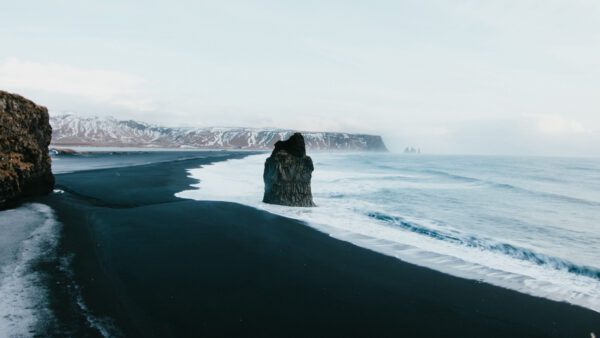 Wallpaper Water, Mobile, White, Sand, Rocks, Nature, Sea, Black, Desktop, Waves