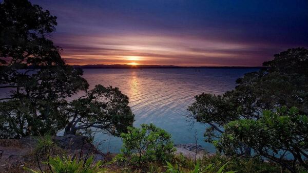 Wallpaper Nature, Lake, View, And, During, Trees, Sunset, Desktop
